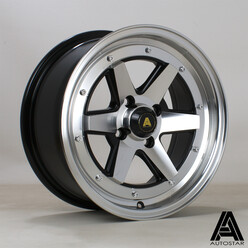 Jante Autostar Magic 15x7" 4x100 ET35, Noir Mat & Poli