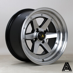 Jante Autostar Magic 15x8" 4x114.3 ET0, Noir Mat & Poli
