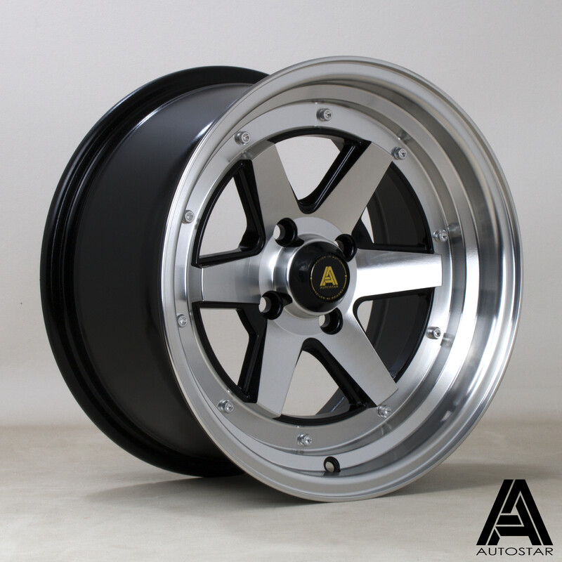 Jante Autostar Magic 15x8" 4x100 ET20, Noir Mat & Poli