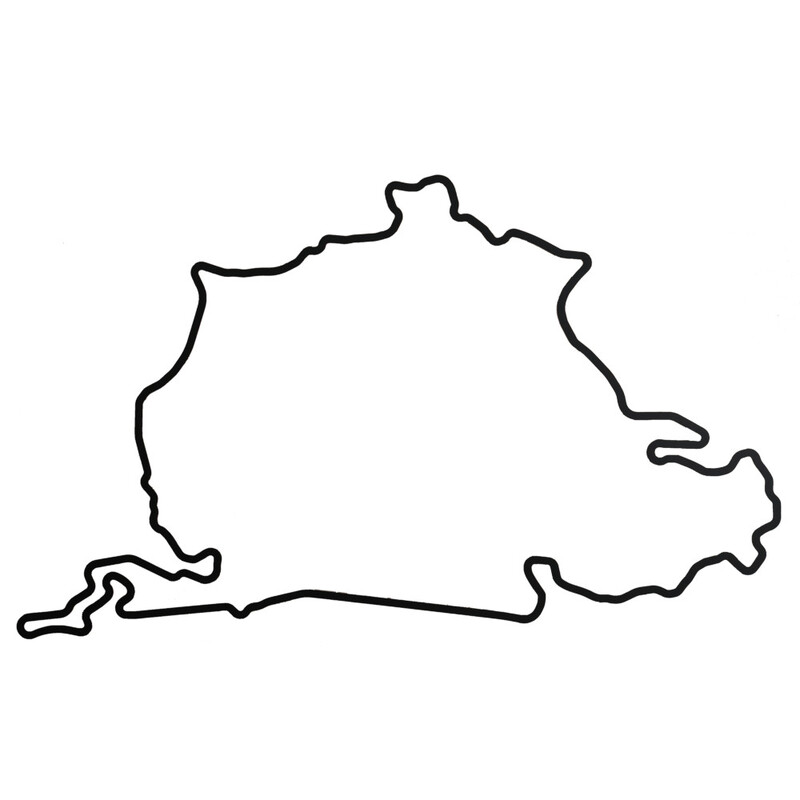 Circuit Nürburgring Nordschleife - Sculpture Murale en Bois (90 cm)
