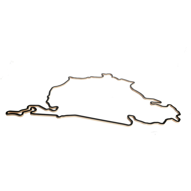 Circuit Nürburgring Nordschleife - Sculpture Murale en Bois (90 cm)