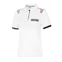 Polo Brodé Sparco Martini Racing Femme Blanc