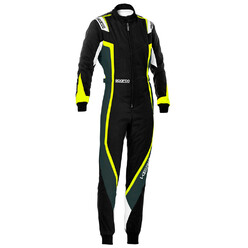 Combinaison Karting Sparco Kerb Enfant Fille Noire & Jaune (CIK-FIA N2013.1)