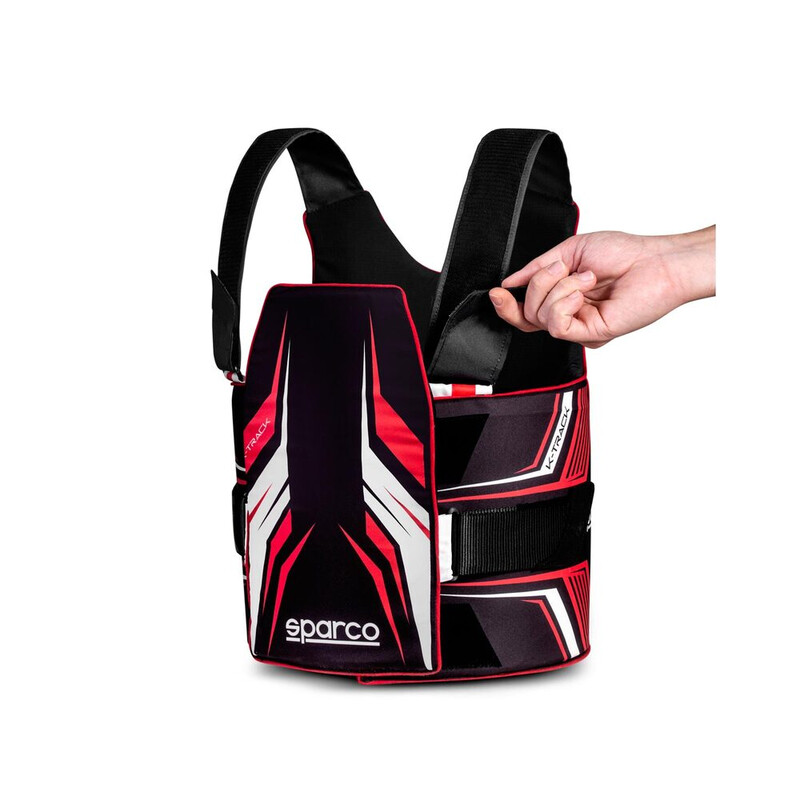 Gilet Protège-Côtes Karting Sparco K-Track Noir & Rouge (FIA 8870-2018)