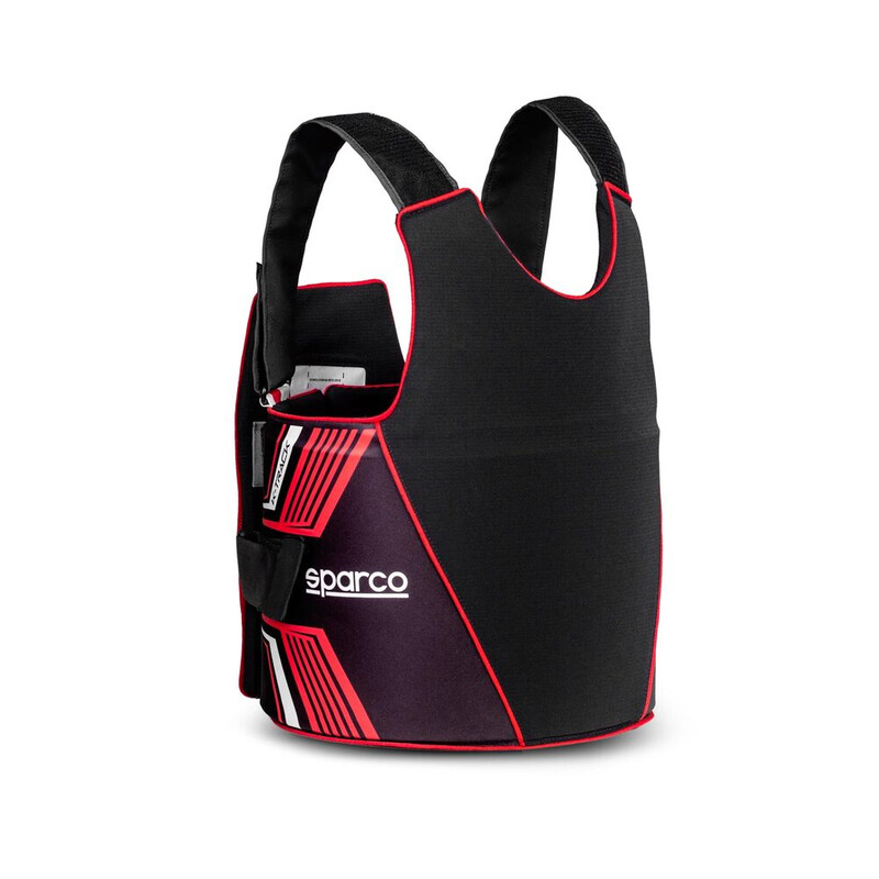 Gilet Protège-Côtes Karting Sparco K-Track Enfant Noir & Rouge (FIA 8870-2018)