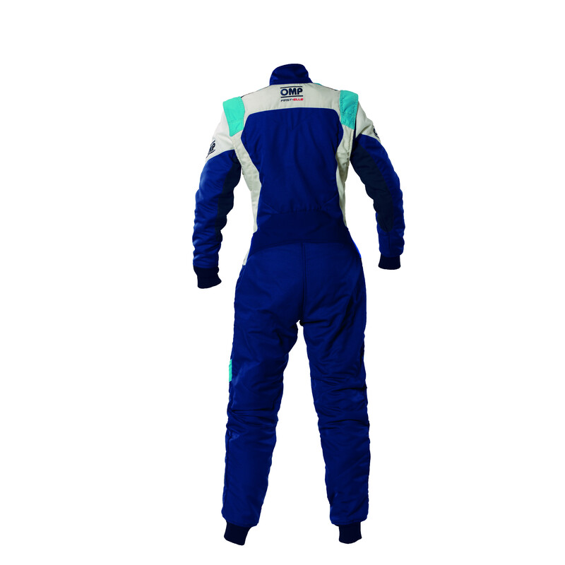 Combinaison OMP First ELLE Bleue Marine / Bleue Tiffany (FIA 8856-2018)