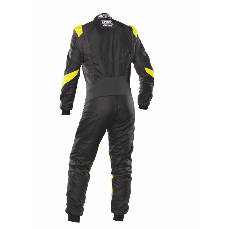 Combinaison OMP ONE EVO X Noire / Jaune Fluo (FIA 8856-2018)