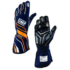 Gants OMP ONE-S Bleus Marine / Oranges Fluo