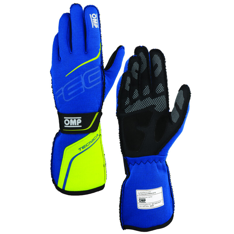 Gants OMP Tecnica Bleus Roi / Jaunes Fluo