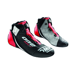 Bottines OMP ONE EVO R - Noires / Argentées / Rouges (FIA)