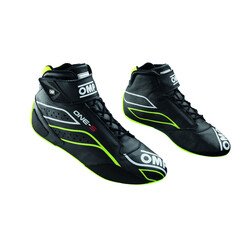 Bottines OMP ONE-S - Noires / Jaunes Fluo (FIA)