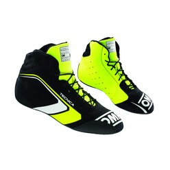 Bottines OMP Tecnica - Noires / Jaunes Fluo (FIA)