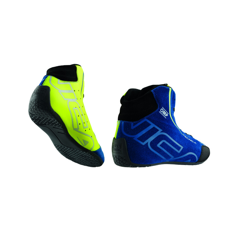 Bottines OMP Tecnica - Bleues Roi / Jaunes Fluo (FIA)