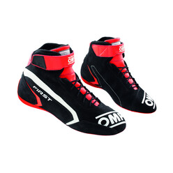 Bottines OMP First - Noires / Rouges (FIA)