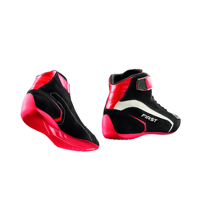 Bottines OMP First - Noires / Rouges (FIA)
