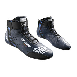 Bottines OMP ONE EVO X - Bleues Marine / Bleues Cyan (FIA)