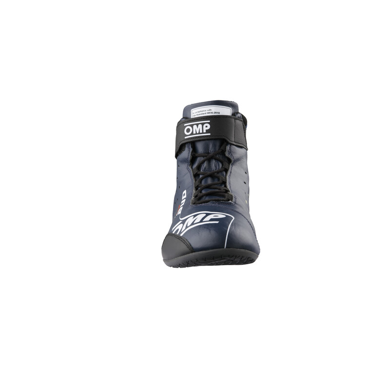 Bottines OMP ONE EVO X - Bleues Marine / Bleues Cyan (FIA)