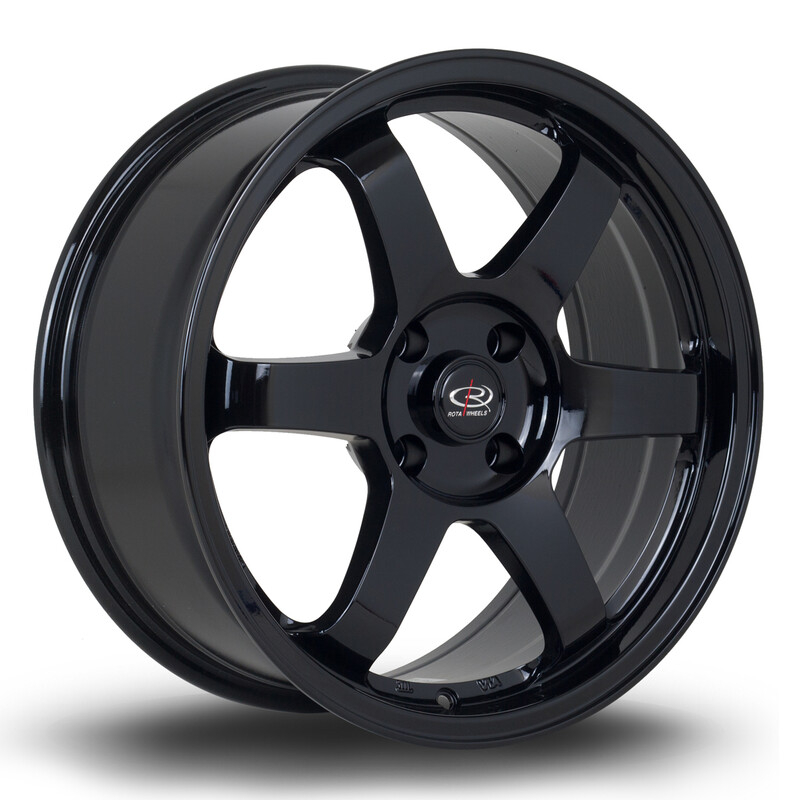 Jante Rota Grid 17x8" 4x100 ET35, Noir Brillant