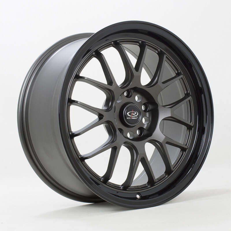 Jante Rota MXR 18x8.5" 5x120 ET35, Gunmetal Mat, Rebord Noir