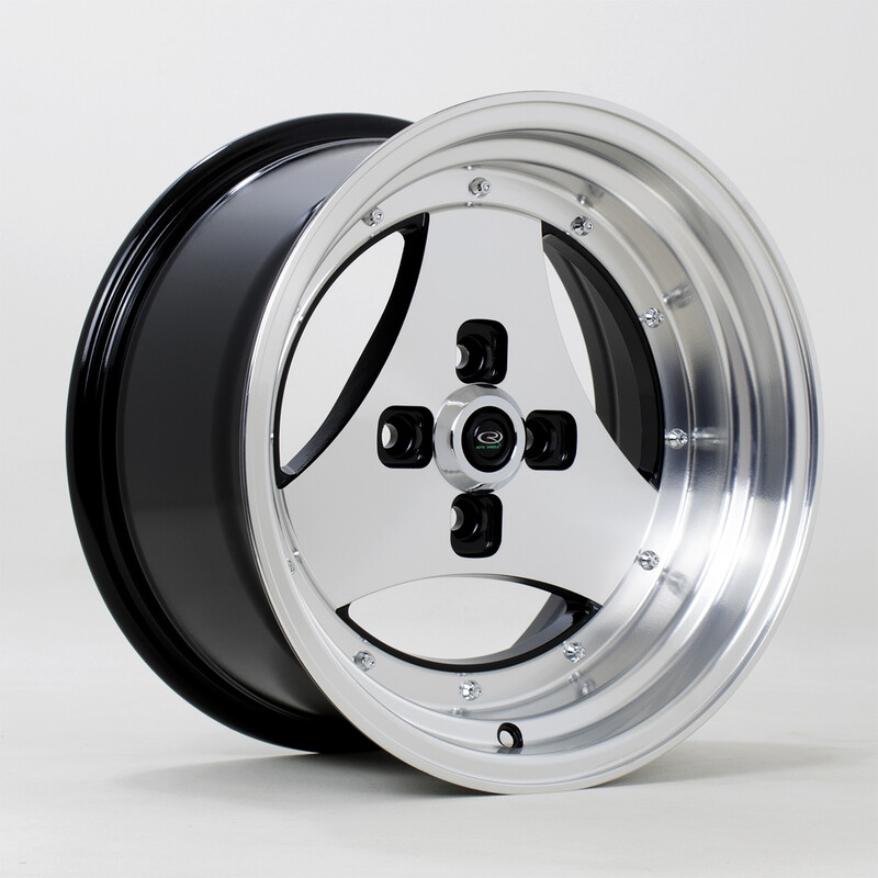 Jante Rota Triad 15x8" 4x114.3 ET0, Gris Argenté & Noir