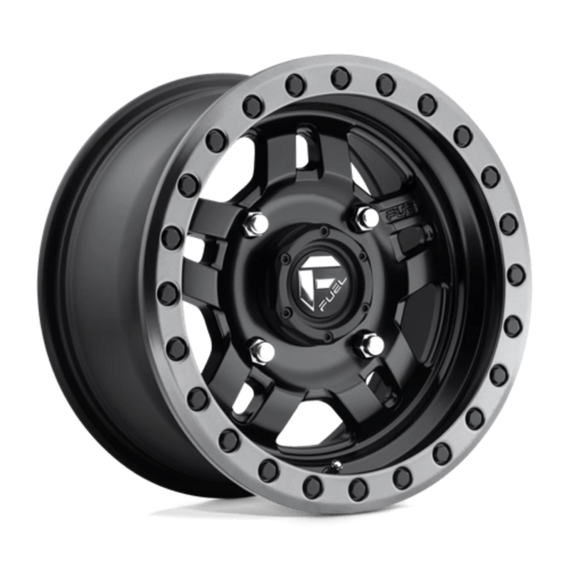 Fuel D557 Anza 14x7" 4x156 ET38, Noir Mat, Rebord Gunmetal