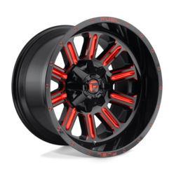 Fuel D621 Hardline 20x10" 5x139.7/150 ET-18, Noir Brillant & Rouge