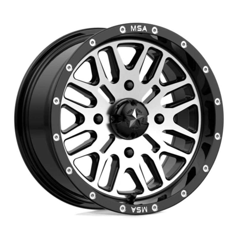 MSA Offroad Wheels M38 Brute 14x7" 4x156 ET10, Noir Brillant, Branches Polies