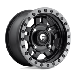 Fuel D557 Anza 14x7" 4x110 ET13, Noir Mat, Rebord Gunmetal