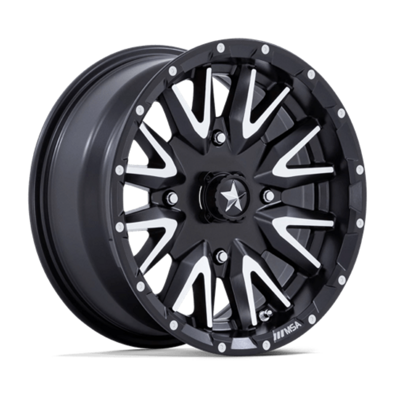 MSA Offroad Wheels M49 Creed 14x7" 4x110 ET10, Noir Mat, Rebord Poli