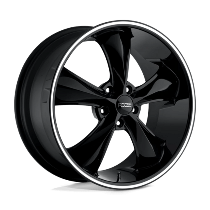 Foose 1PC F104 Legend 20x10" 5x127 ET00, Noir Brillant, Branches Usinées
