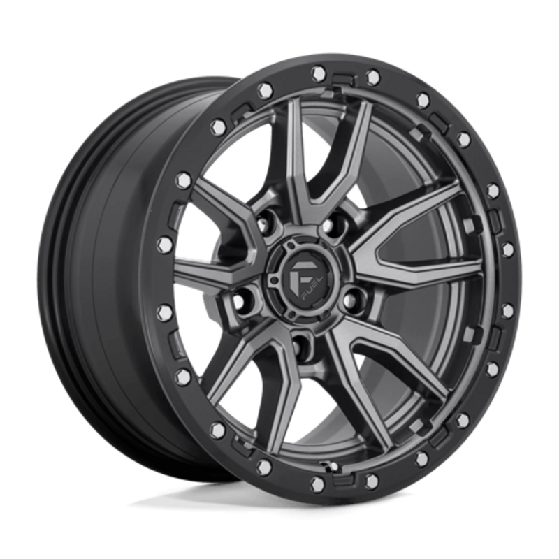 Fuel D680 Rebel 17x9" 5x127 ET-12, Gunmetal Mat, Cerclage Noir