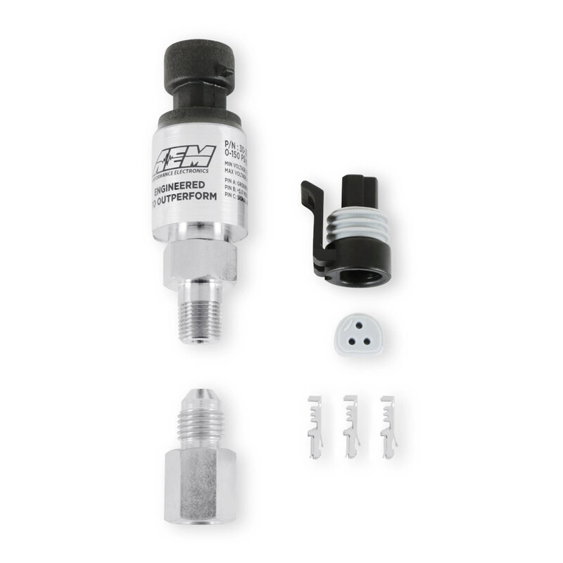 Kit Capteur de Pression de Fluide 10 bar (Huile, Carburant...) AEM en Inox