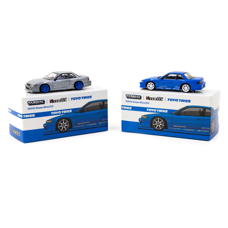 Tarmac Works 1/64 - Nissan Silvia S13 Vertex | Bleu Métallique
