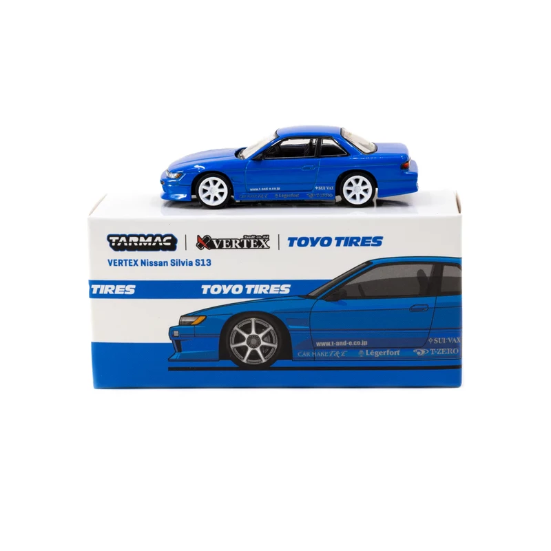 Tarmac Works 1/64 - Nissan Silvia S13 Vertex | Bleu Métallique