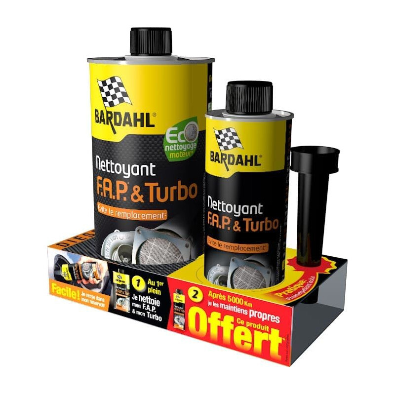 Lot Nettoyant FAP & Turbo Diesel Bardahl (1L + 300 ml Offert)