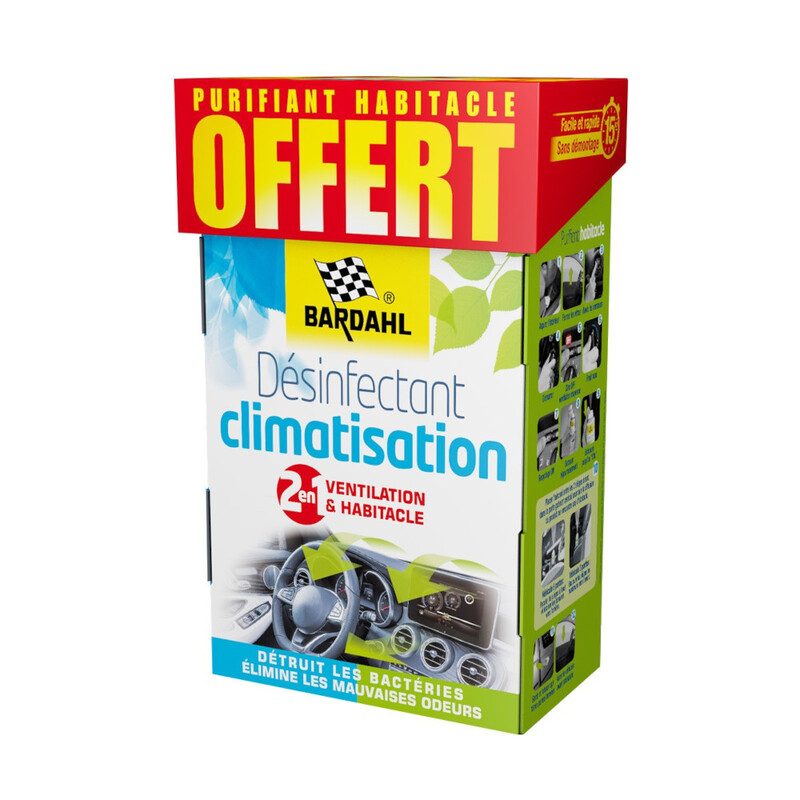 Pack Désinfectant Climatisation 2-en-1 Bardahl (2 x 125 ml)