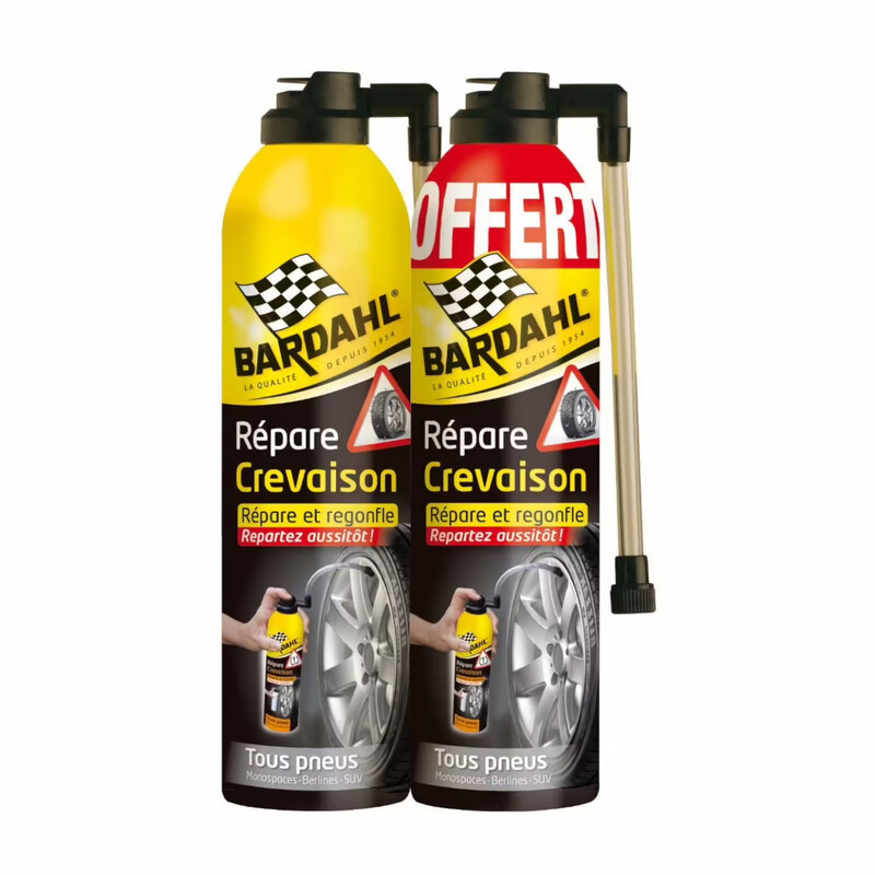 Lot Répare Crevaison Bardahl (500 ml + 500 ml Offert)   