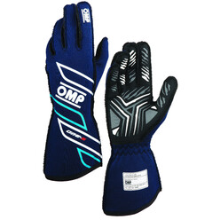 Gants OMP ONE-S Bleus Marine / Bleus Cyan