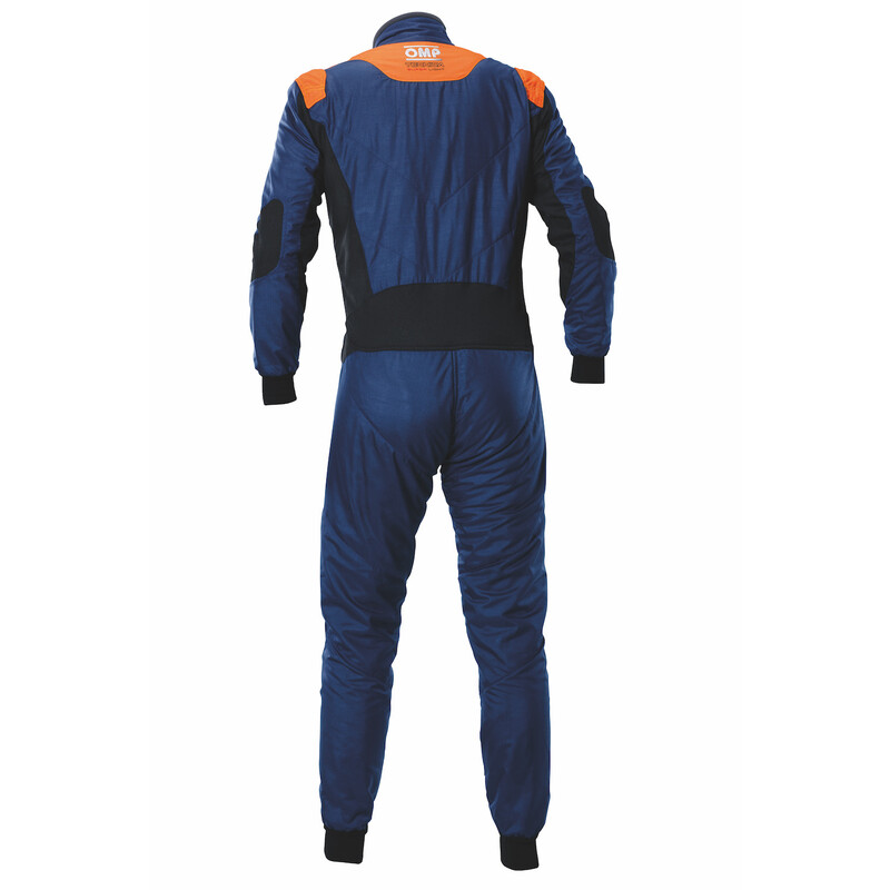 Combinaison OMP Tecnica SuperLight Bleue Navy / Orange Fluo, (FIA 8856-2018)