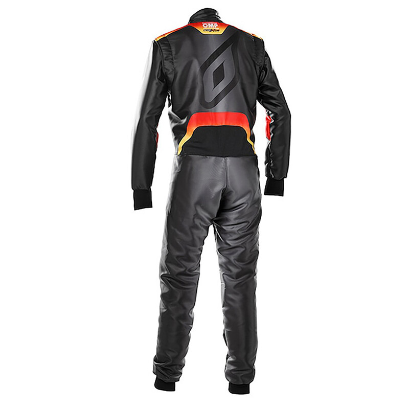 Combinaison Karting Adulte OMP KS ART X Noire & Jaune & Rouge (FIA 8877-2022)