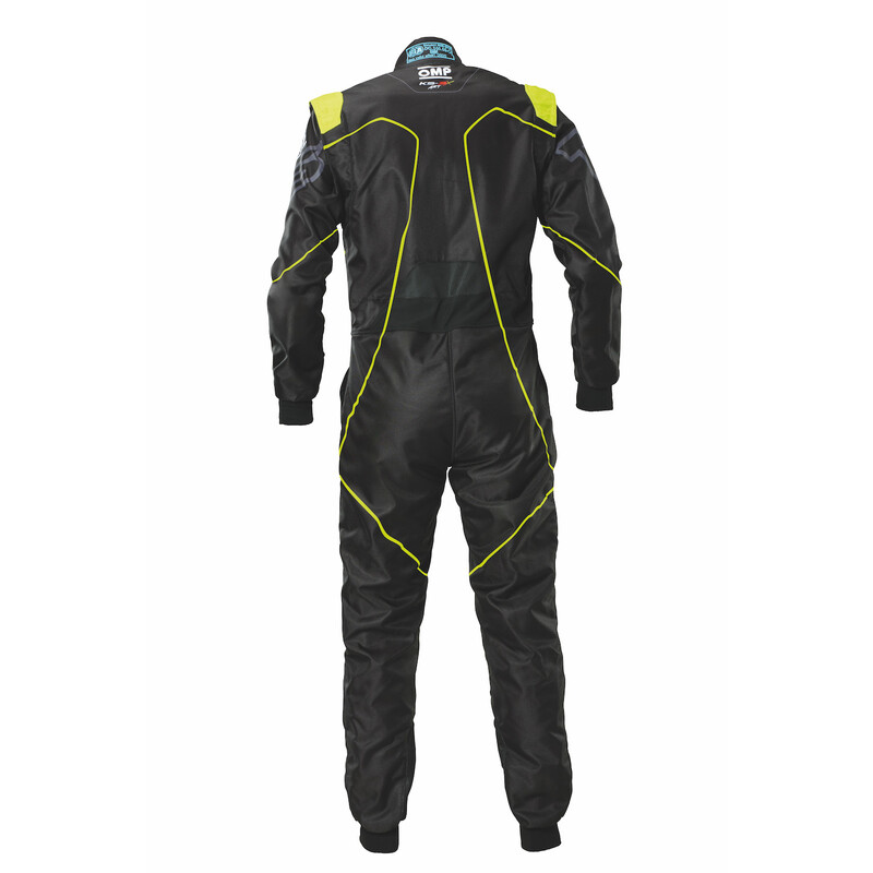 Combinaison Karting Adulte OMP KS-3X ART Noire & Jaune Fluo (FIA 8877-2022)