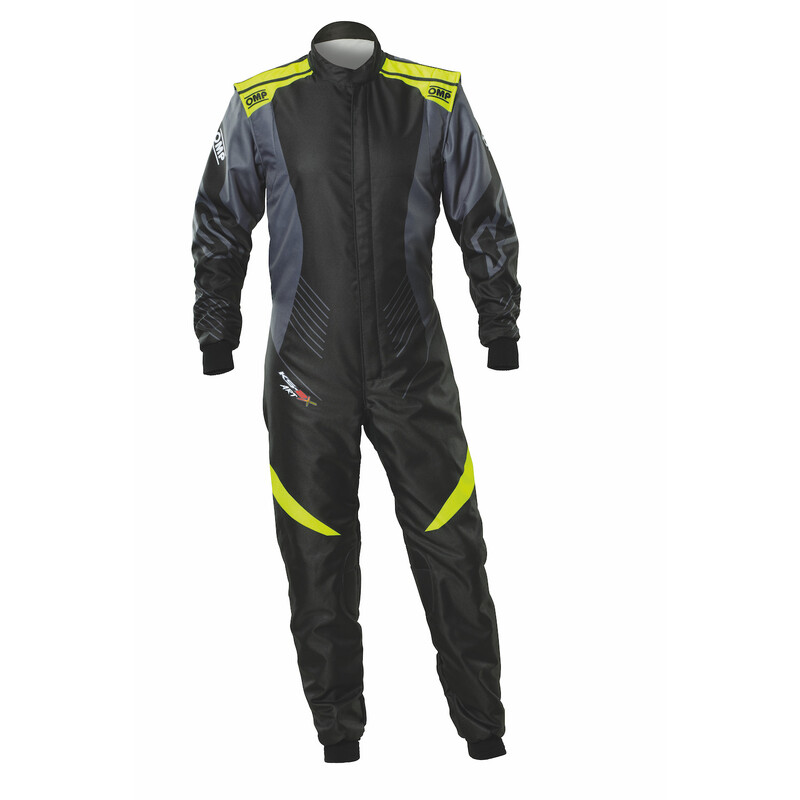 Combinaison Karting Enfant OMP KS-2X ART Noire & Jaune Fluo (FIA 8877-2022)
