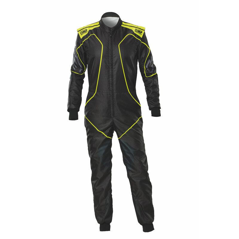 Combinaison Karting Enfant OMP KS-3X ART Noire & Jaune Fluo (FIA 8877-2022)