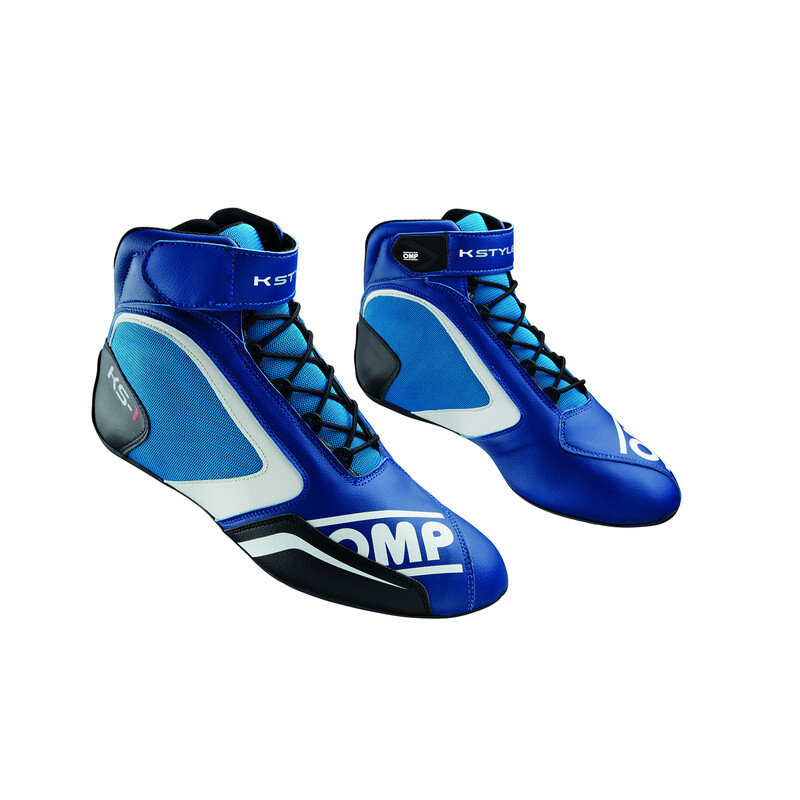 Bottines Karting OMP KS-1 Bleues Navy / Bleues Cyan
