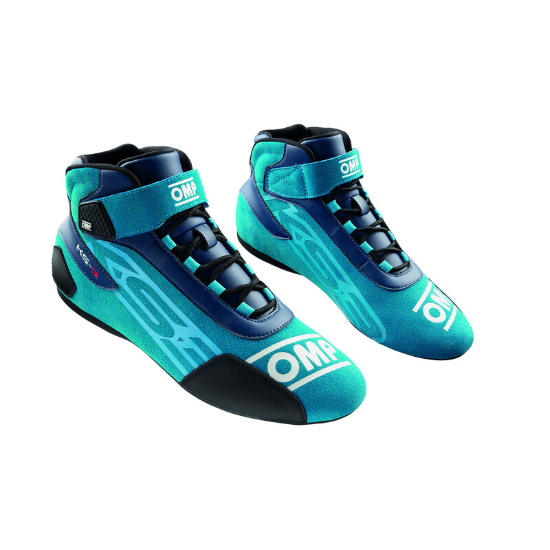 Bottines Karting OMP KS-3 Bleues Navy / Bleues Cyan