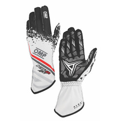 Gants Karting Enfant OMP KS-2 ART Blancs / Noirs / Rouges