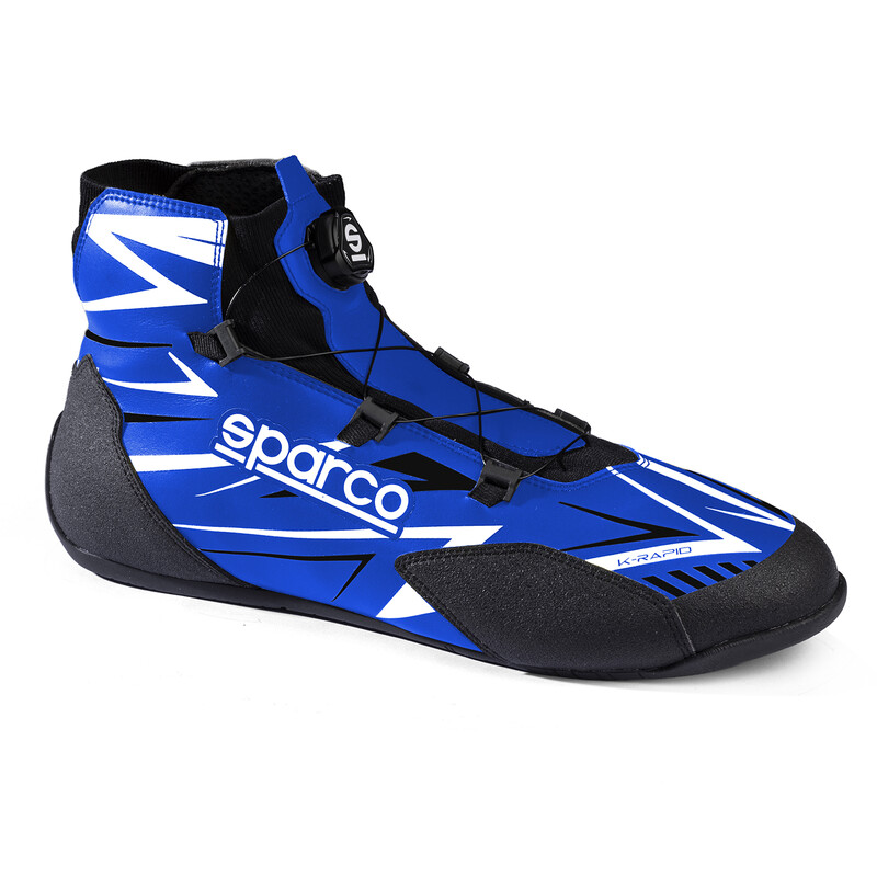 Bottines Karting Sparco K-Rapid Rotor Bleues & Blanches (FIA 8877-2022)
