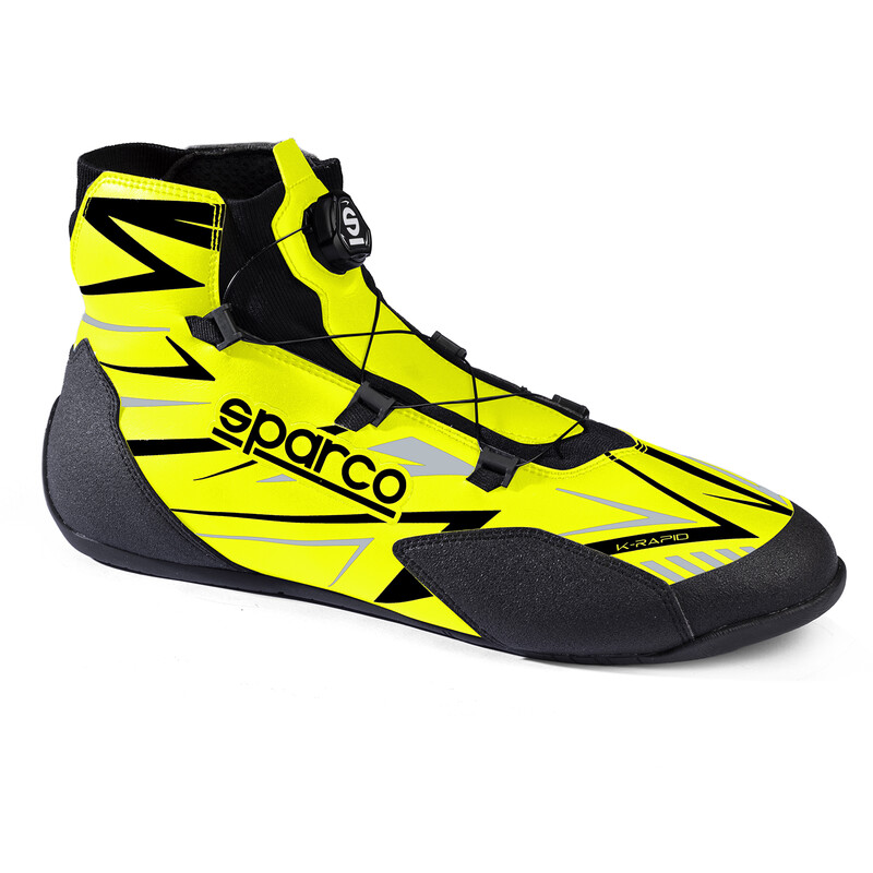 Bottines Karting Sparco K-Rapid Rotor Jaunes & Noires (FIA 8877-2022)