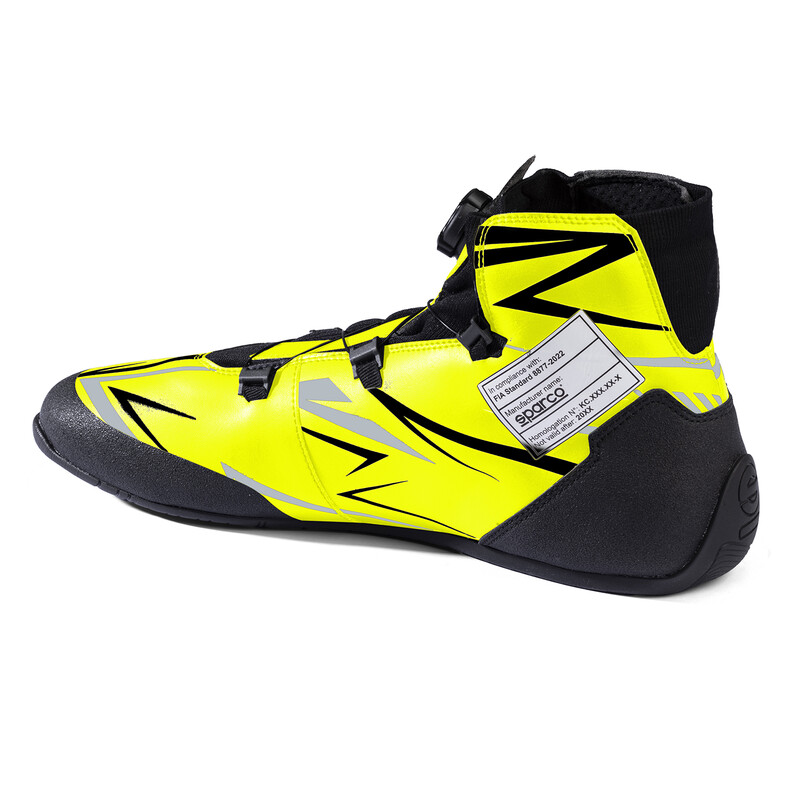 Bottines Karting Sparco K-Rapid Rotor Jaunes & Noires (FIA 8877-2022)