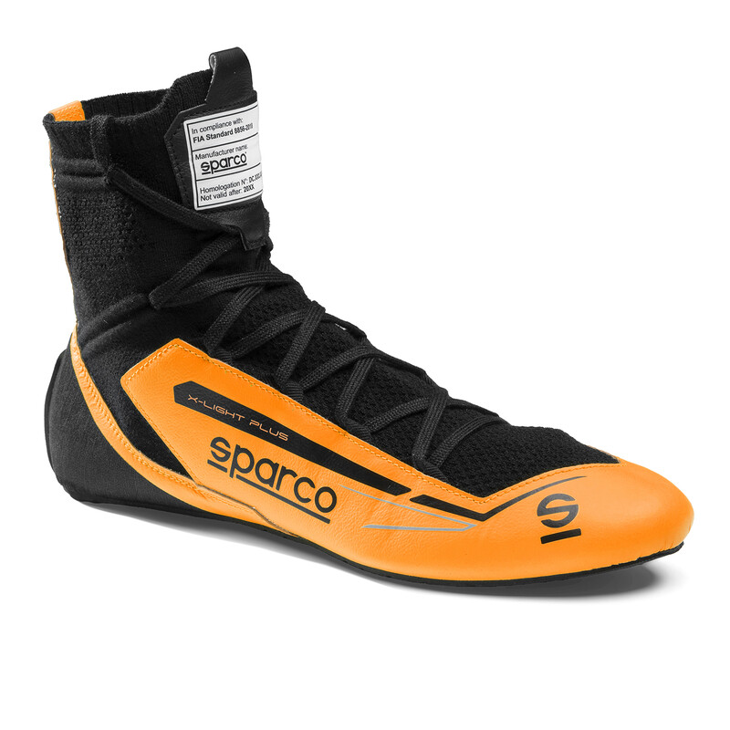 Bottines Sparco X-Light Plus Orange & Noires (FIA)